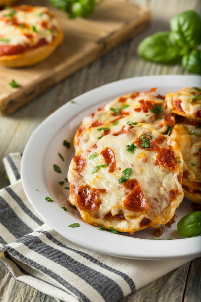 istock Homemade Pepperoni Mini Pizza Bagels 668409052