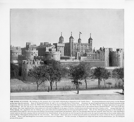 Antique London Photograph: The Tower of London, London, England, 1893. Source: Original edition from my own archives. Copyright has expired on this artwork. Digitally restored.