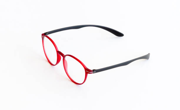 istock Red and Black Eyeglasses isolated on white 668423462