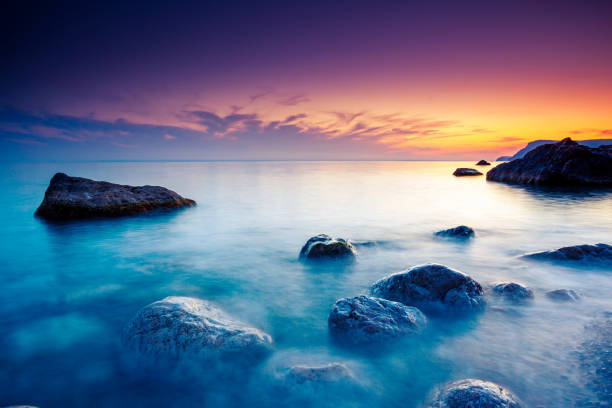 istock Majestic summer sunset over the sea. 668425686
