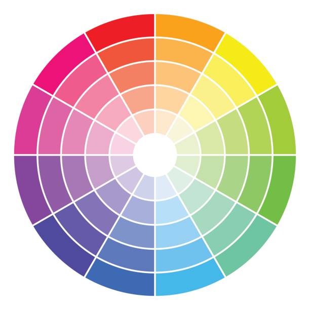 Color wheel - illustration Color wheel cherry colored stock illustrations