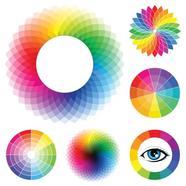 Vector illustration of Set of Color Wheels - illustration