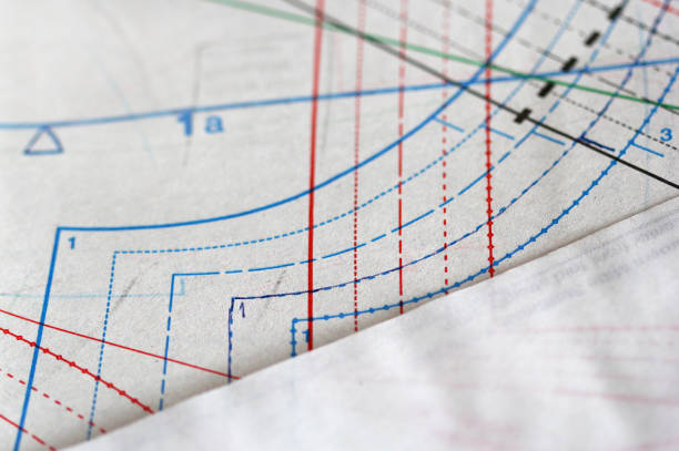 istock Sewing drawing and tracing paper laying on the table 668431226
