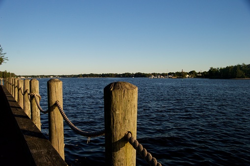 View of the Toms River at dusk