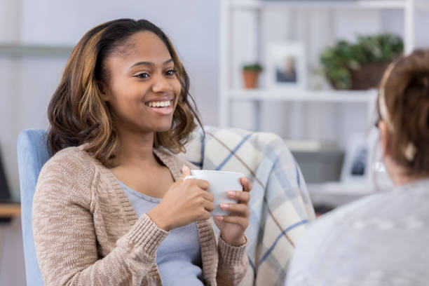 istock Woman relaxes at home 668440498