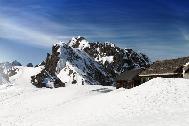 istock Beautiful Landscape with Snowy Mountains. Blue Sky. Horizontal. Alps, Austria. 668442878