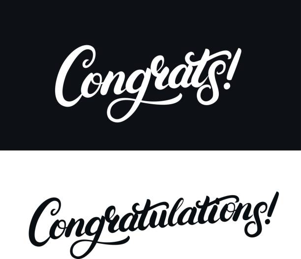 Congrats and Congratulations hand written lettering for card, greeting card, invitation, poster and print Congrats and Congratulations hand written lettering for card, greeting card, invitation, poster and print. Modern brush calligraphy. Isolated on background. Vector illustration. congratulating stock illustrations