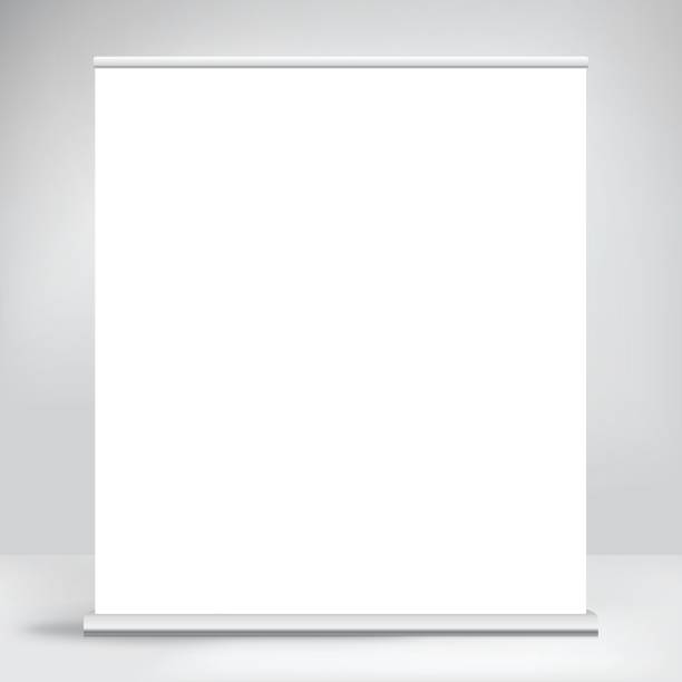 Wide banner, stand. modern template for posting photos and text, vector Tradeshow stock illustrations