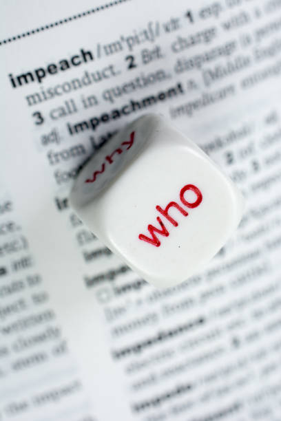 istock Idea dice with word who on dictionary impeachment 668456394