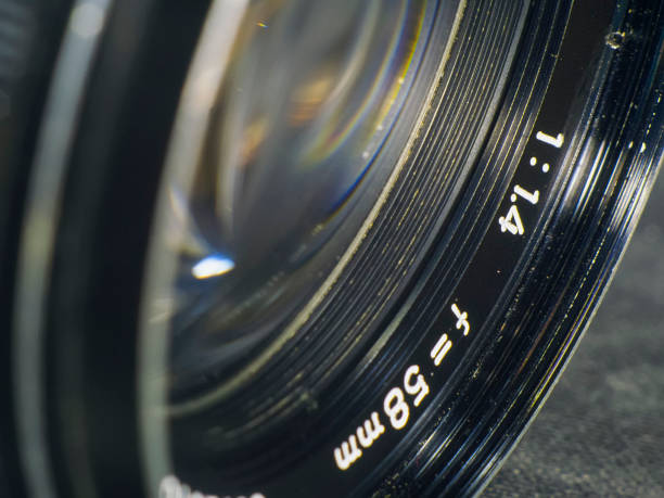 istock Manual lens on a dark background macro shot 668456402