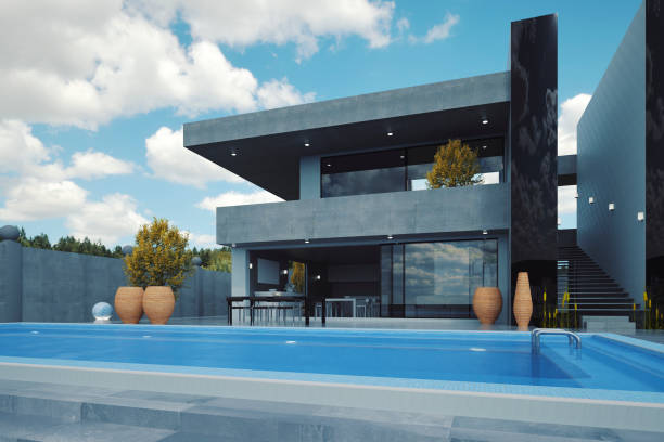 istock Conceptual image of modern villa 668460158