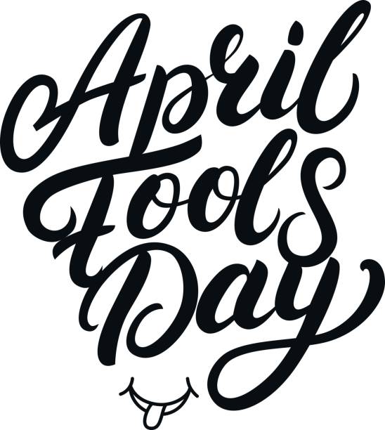 april fools day handgeschriebenen schriftzug für grußkarten, poster, drucke. - jester circus gambling bizarre stock-grafiken, -clipart, -cartoons und -symbole