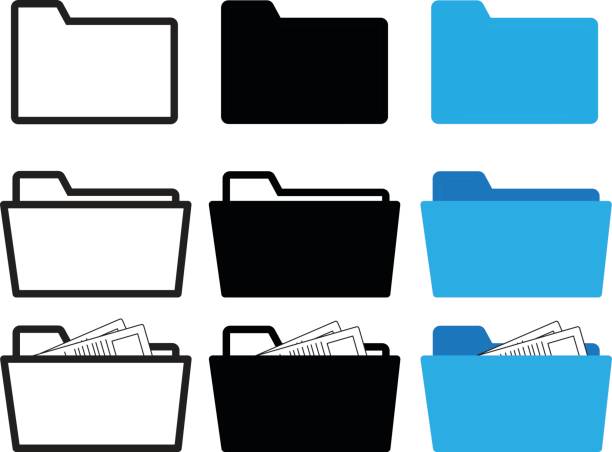 ikona folderu - teczka stock illustrations