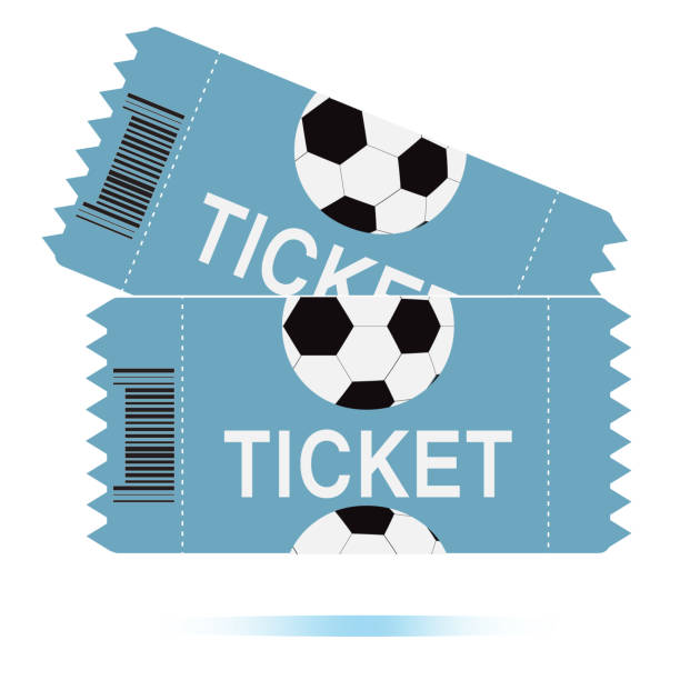 dwie ikony biletów piłkarskich na białym tle, symbol dwóch biletów piłkarskich. ilustracja wektorowa. - out numbered stock illustrations