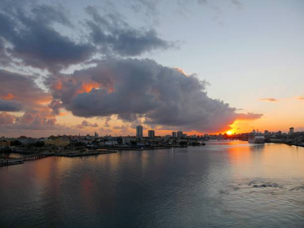 istock Sunset clouds above Puerto Rico port 668493702