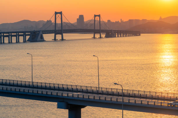 istock Dalian Cross-Sea Bridge at dusk 668499628