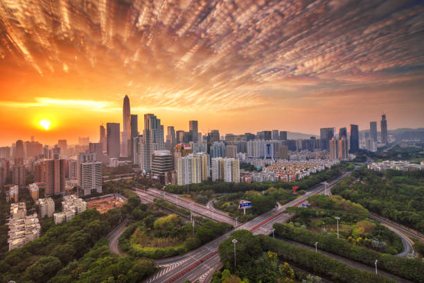 istock Buildings and skyline in Shenzhen 668509782