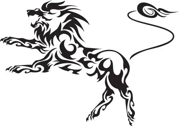 Vector illustration of tribal lion llustration
