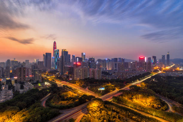 istock Buildings and skyline in Shenzhen 668515636