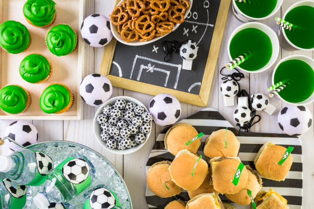 festa de futebol - american football football food snack - fotografias e filmes do acervo