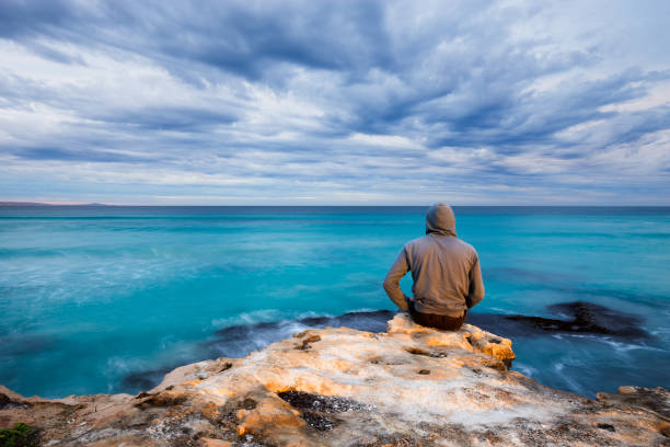 Person with an Ocean View stock photo