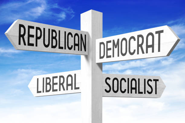 istock Politics concept - wooden signpost 668543984