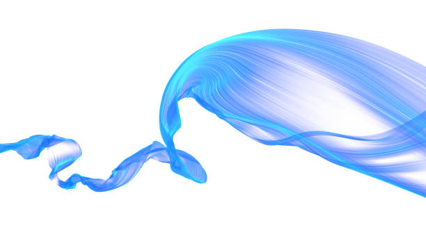 fabric fluttering in the wind on a white background