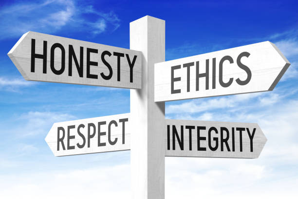istock Business ethics - wooden signpost 668544108