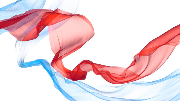 istock The red and blue fabric fluttering in the wind 668544138