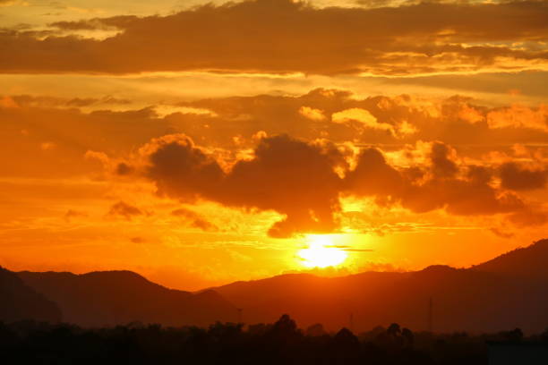 sky in sunset and cloud, beautiful colorful evening nature space for add text