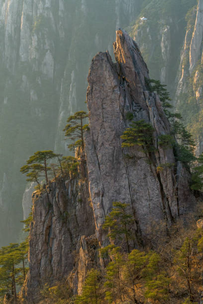 Landscape of Huangshan (Yellow Mountains). Huangshan Pine trees. Located in Anhui province in eastern China. It is a UNESCO World Heritage Site, and one of China's major tourist destinations. Landscape of Huangshan (Yellow Mountains). Huangshan Pine trees. Located in Anhui province in eastern China. It is a UNESCO World Heritage Site, and one of China's major tourist destinations. huangshan mountains stock pictures, royalty-free photos & images