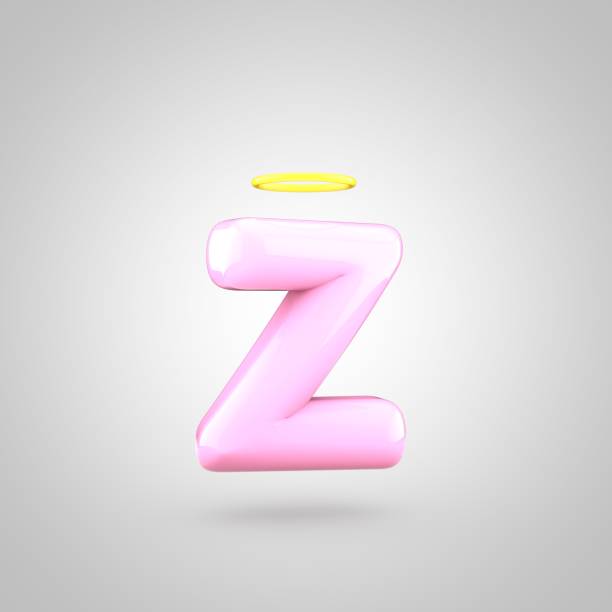 istock Cute angelic pink letter Z lowercase with halo 668572438