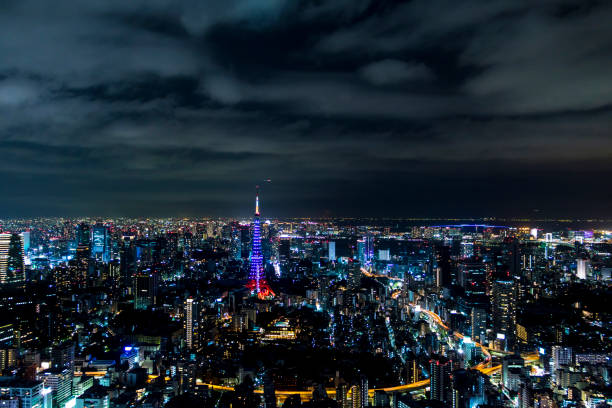istock modern cityscape night view, overlook from skyscraper, tokyo, japan 668582076