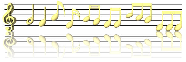 istock Music golden pentagram 006 668585684