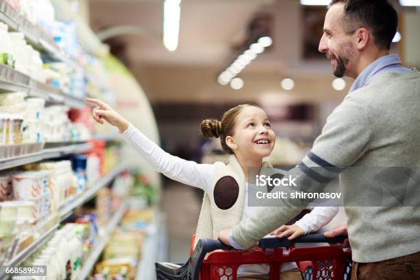 Buy Me That Cocktail Stock Photo - Download Image Now - Supermarket, Father, Child