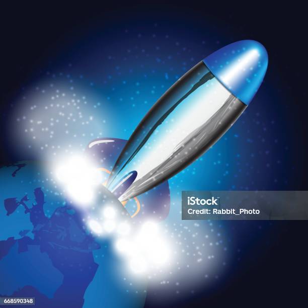 Initialit Rocketship Rocket Ship Start Up From The Earth Vector Illustration Stock ...