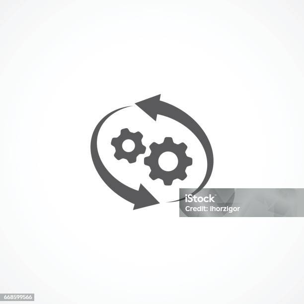 Workflow Icon Stock Illustration - Download Image Now - Icon Symbol, Aerodynamic, Gear - Mechanism