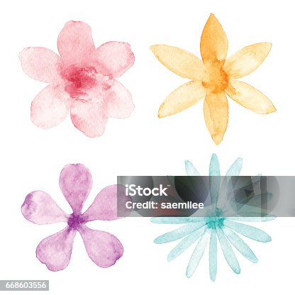 istock Watercolor Flowers 668603556