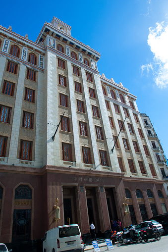 The original Bacardi rum building. The building is in pristine condition and was once a part of the Bacardi rum family dynasty before Fidel Castro's Revolution in Cuba.