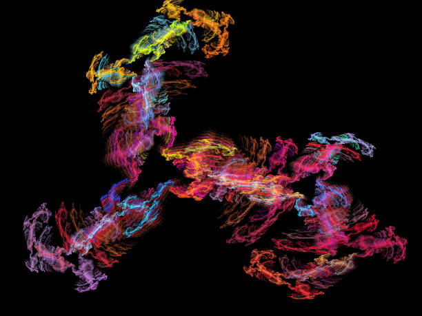 istock image of one Digital Fractal on Black Color 668616046