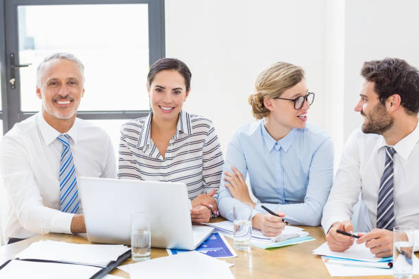 istock Business colleagues discussing in a meeting 668617470