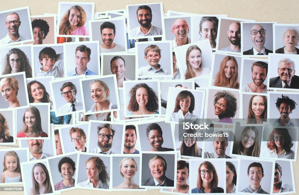 Polaroid pictures Polaroid portrait pictures People Stock Photo