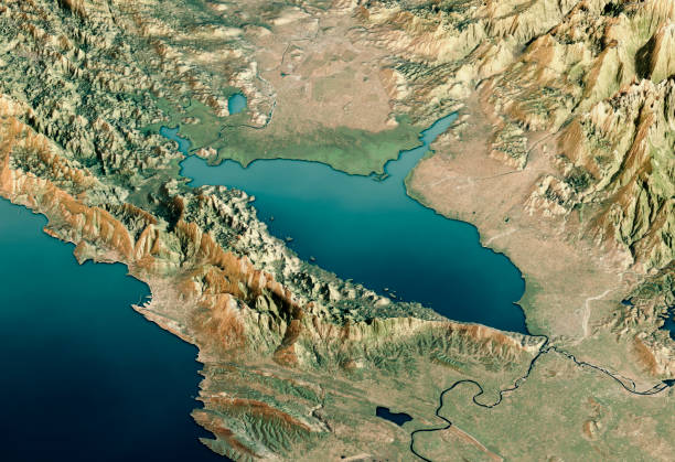 istock Lake Skadar 3D Render Satellite View Topographic Map Horizontal 668621556