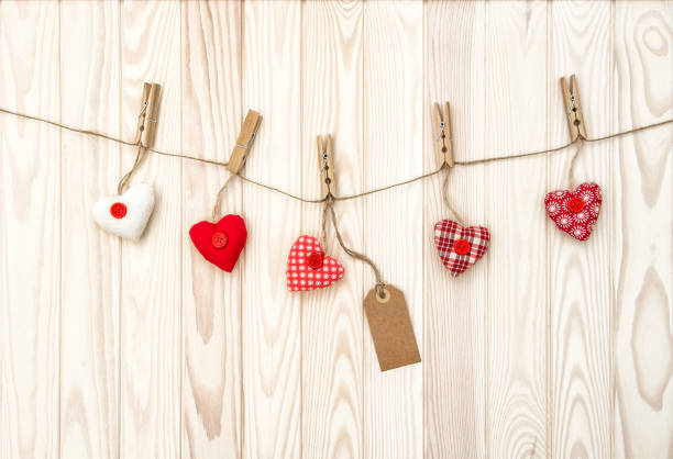 istock Red hearts wooden texture Valentines day background 668634402