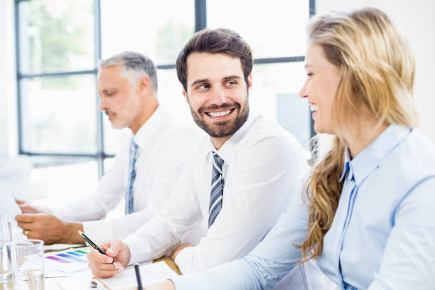 istock Business colleagues talking in a meeting 668640958