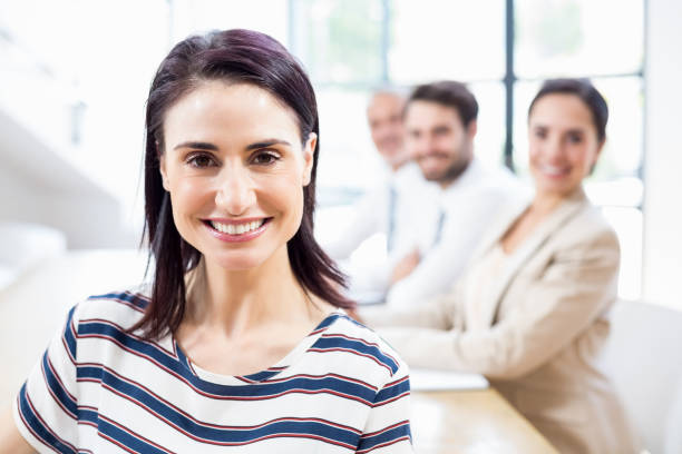 istock A businesswoman is smiling and posing 668641564