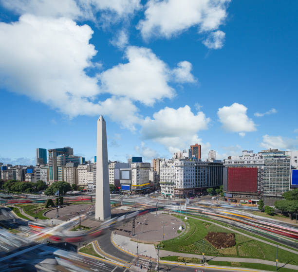 istock Argentina Buenos Aires downtown with obelisco and traffic 668641634