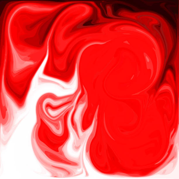 istock Red Digital Acrylic Color Swirl Or Similar Marble Twist 668650938