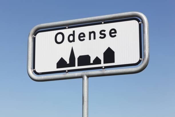 istock Odense city road sign in Denmark 668653228