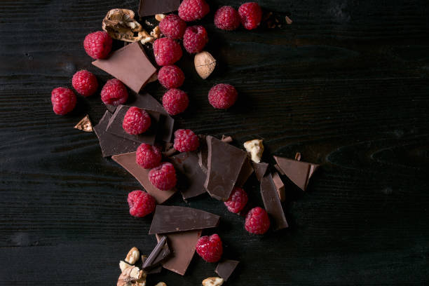 istock Variety of chopping chocolate with raspberries 668653514